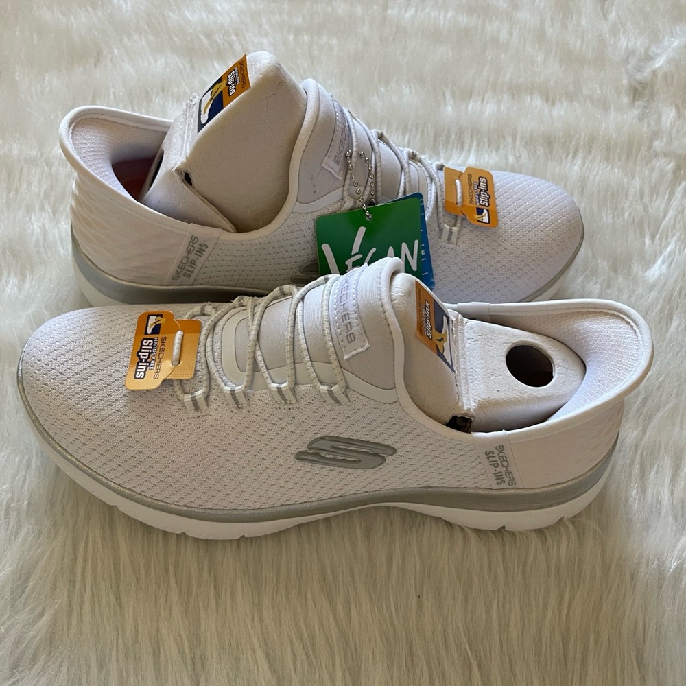 Skechers Woman  White and Gray Sneakers